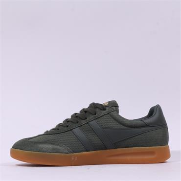 Gola Men Cyclone Marque Retro Trainer - Dark Khaki